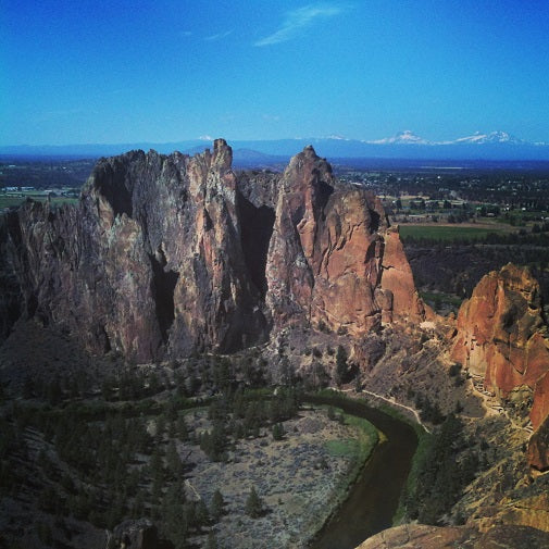 View from top of Voyage of the Cowdog at Smith Rock