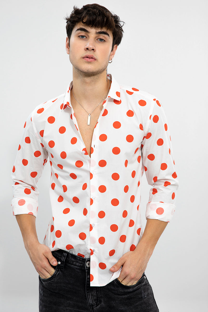 Polka Dot Dress Shirt // Pink + White (3XL) - Suslo Couture