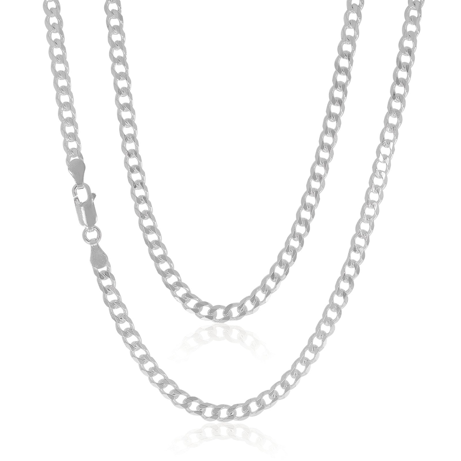 mens sterling silver curb necklace