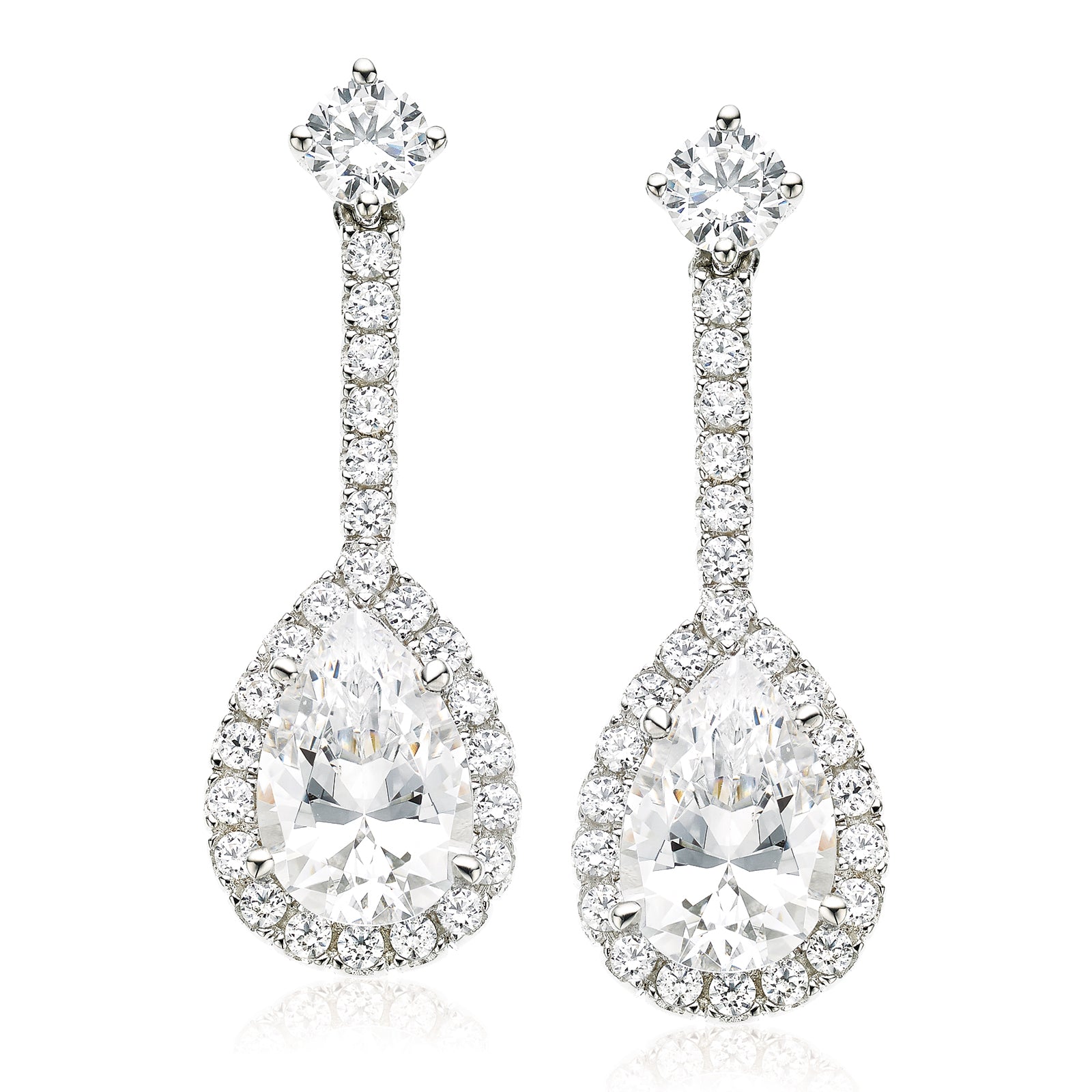 drop down diamond earrings