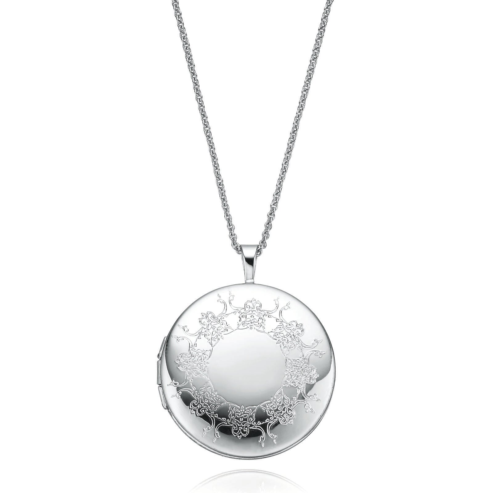 engravable locket pendant necklace