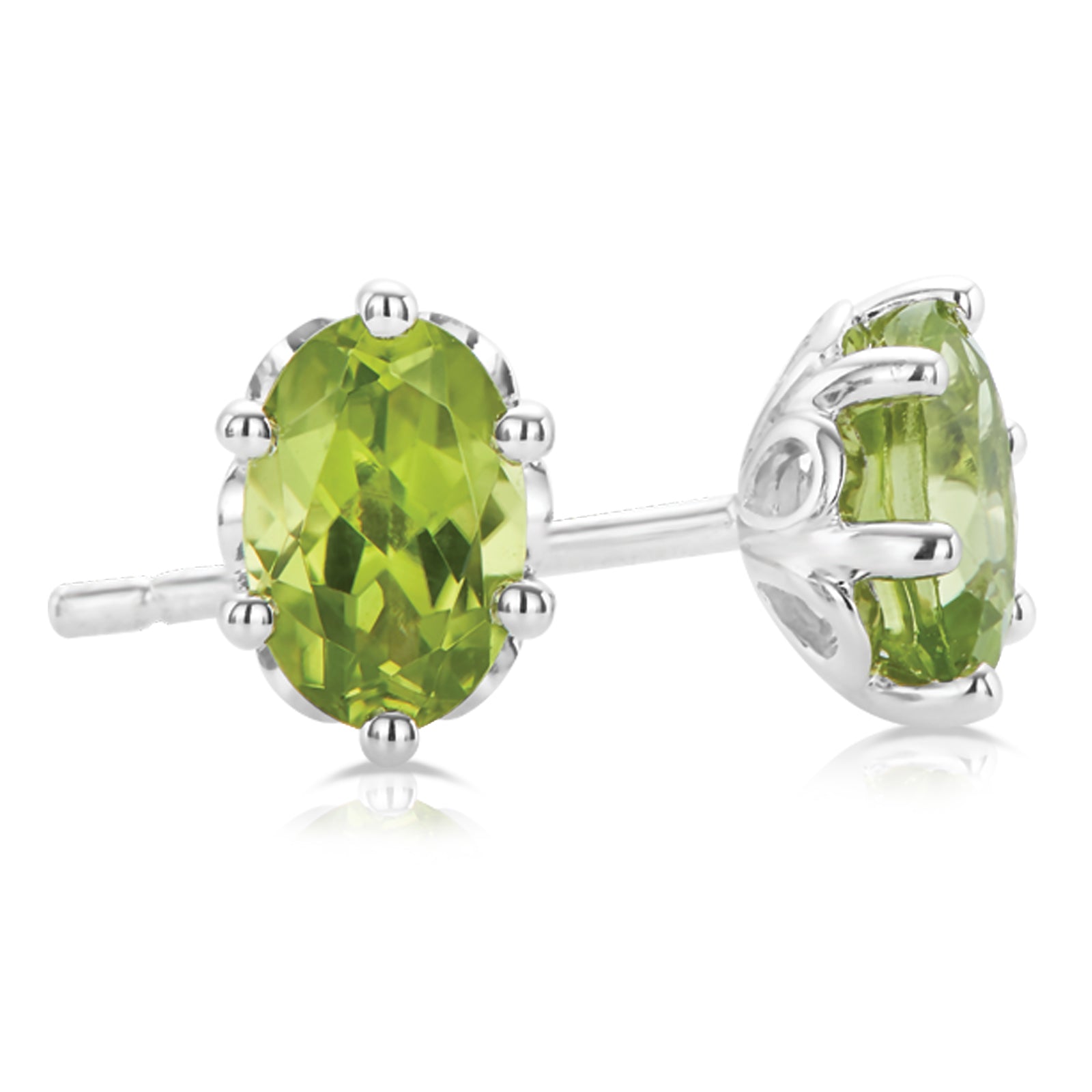 peridot sterling silver stud earrings