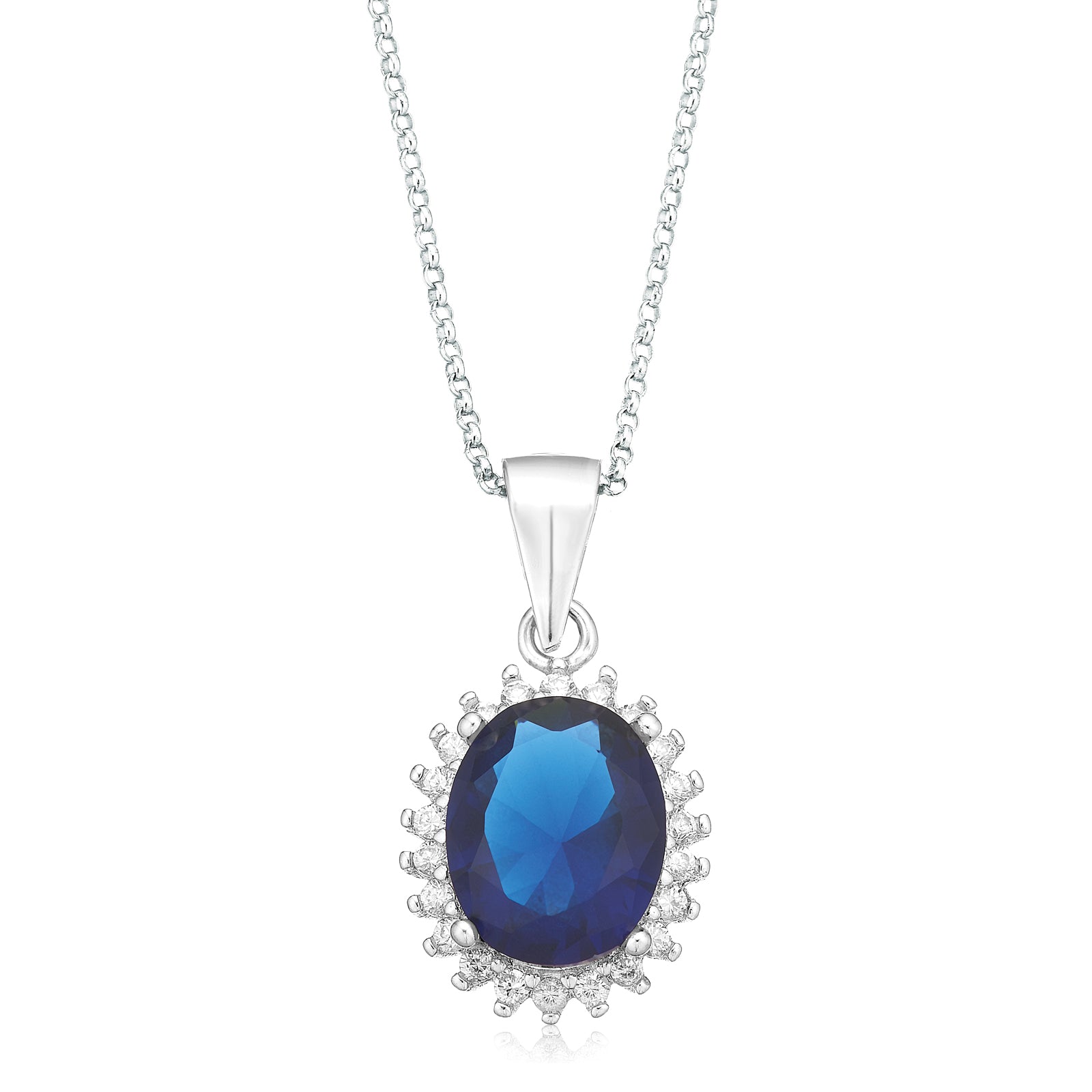 blue cubic zirconia necklace