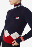 110 Argyle Mock Turtle Neck Cashmere Sweater
