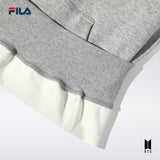 FILA BTS LOGO LAYERED HOODIE LIGHT MELANGE