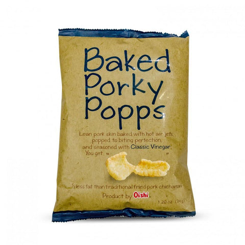 Oishi Baked Porky Popps Classic Vinegar 34G