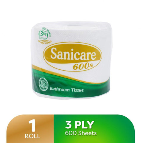 Sanicare Bathroom Tissue 3Ply 600 Sheets