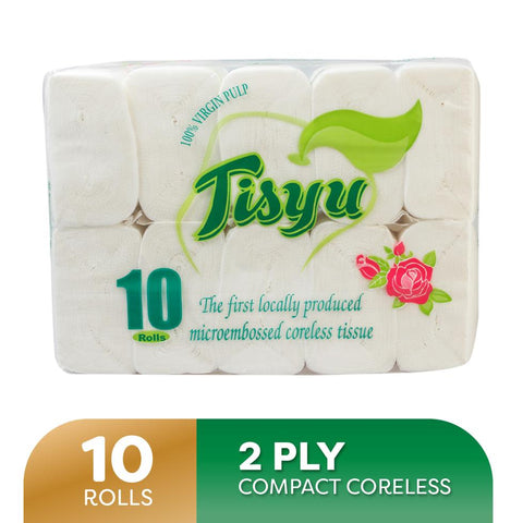 Tisyu Bathroom Tissue Coreless 2Ply x 10 Pack