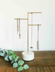 Brass & Marble Jewellery Stand