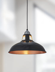 Industrial Vintage Old Factory Dark Pewter & Copper Pendant Light by Industville | The Den & Now