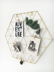Gold Geometric Wire Photo Noticeboard