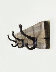 Iron and Wooden Triple Hook | The Den & Now