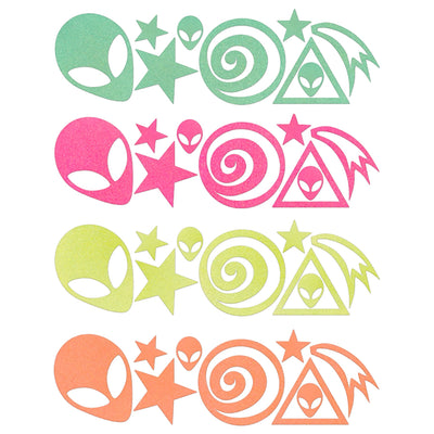 Alien/Space Blacklight Body Stickers-40 Pk - Sasswear