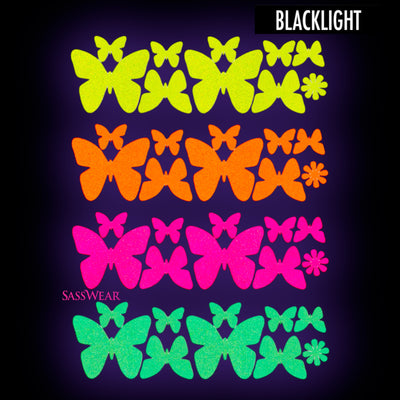 Butterfly Blacklight Body Stickers-40 Pk - Sasswear