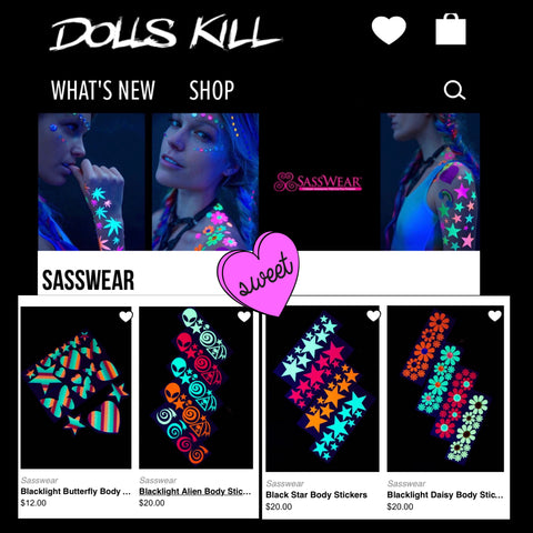 Sasswear Body Stickers on Dolls Kill