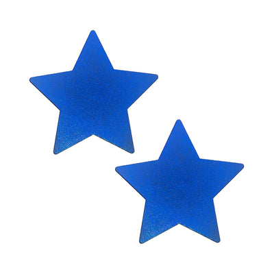 Electric Metallic Blue Star Glitz Nips Pasties