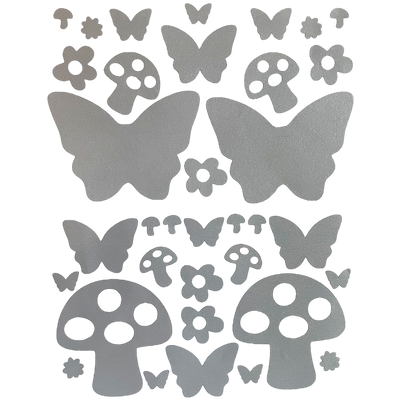 Shroom Garden Silver Reflective Pasties & Body Stickers Set