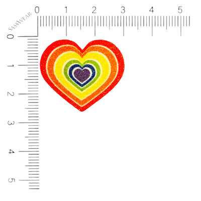 Rainbow Pride Heart Color Split Glitz Nips Nipple Covers