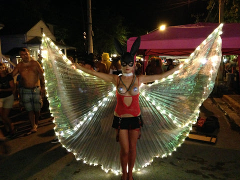 fantasy fest costume led wings and pasties by sasswear