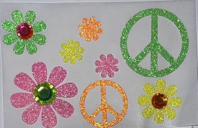 Daisy/Hippy Neon Glow Body Stickers-Mini