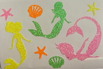 Mermaid Neon Glow Body Stickers-Mini