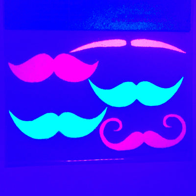 Mustache Glow-in-the-Dark Body Stickers-Mini - Sasswear