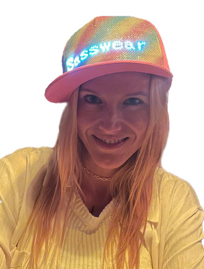 LED Bluetooth Light Up Message Hat (Pink)