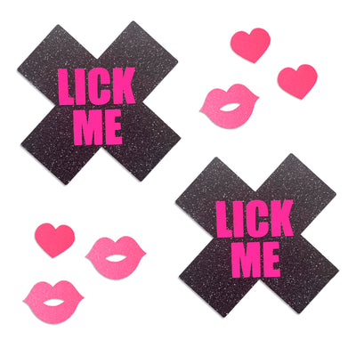 glow pasties neon pink lick me