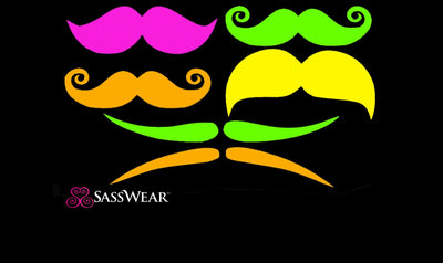 Mustache Glow-in-the-Dark Body Stickers-Mini - Sasswear