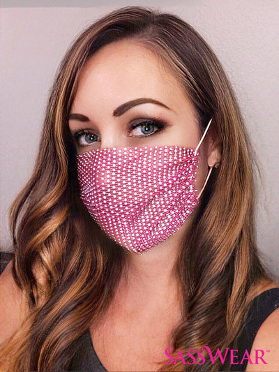 Face Mask Cover - Mesh Rhinestone