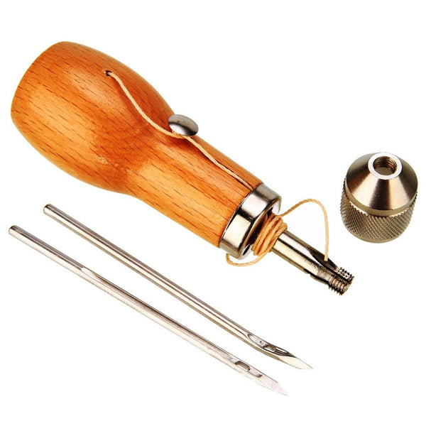 Wishlink Leather Sewing Kit Needle and Waxed Leather Thread Sail Canvas Heavy Repair Professional Sewing Awl Tools 