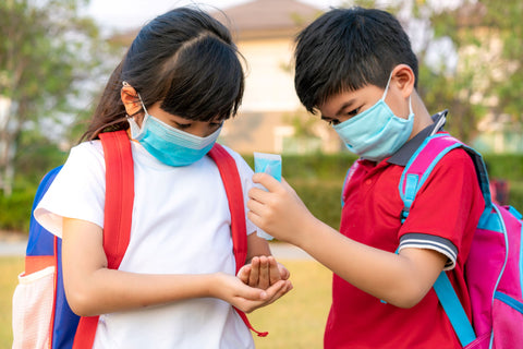 School Kids Sanitizing