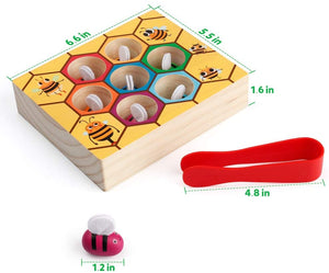 Montesorri Toys - Clamp Bee to Hive Matching Game 2Y+