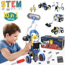 Load image into Gallery viewer, STEM Toys for Boys, 10-in-1 Educational Building Toys, 113 pcs - 5Y+
