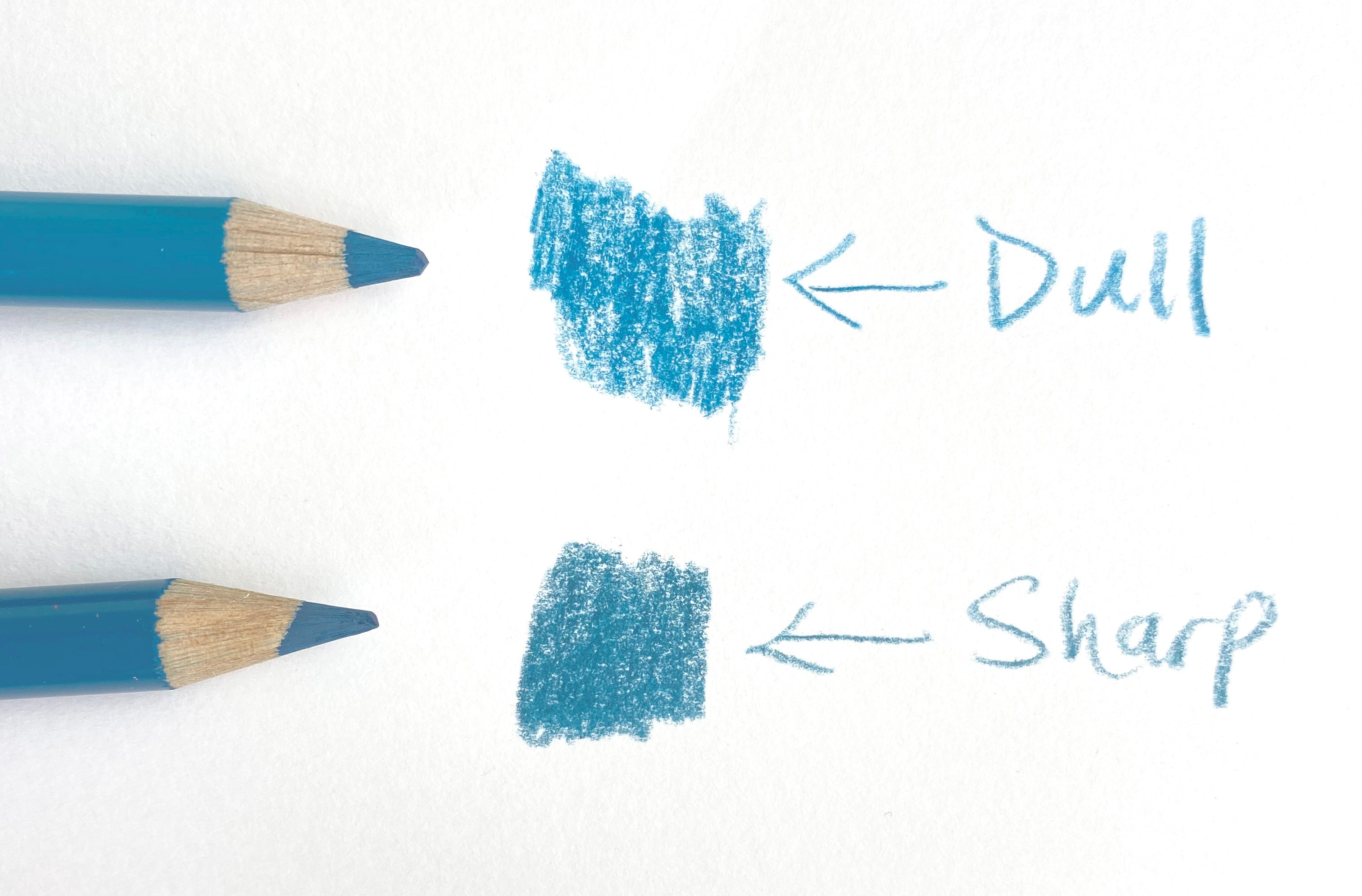 Dull vs. sharp colored pencils