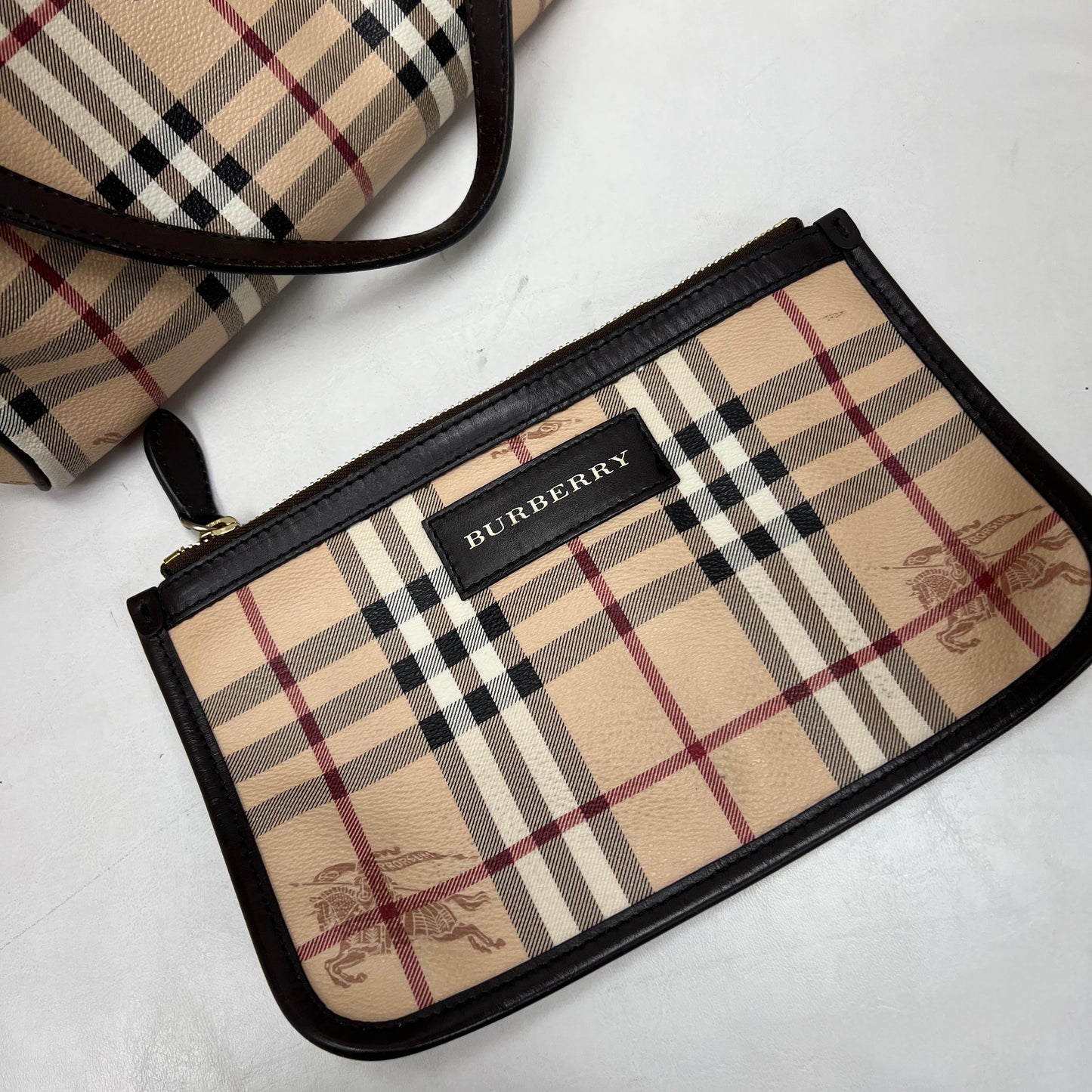 Burberry Nova Handbag with Detachable Zipper Pouch