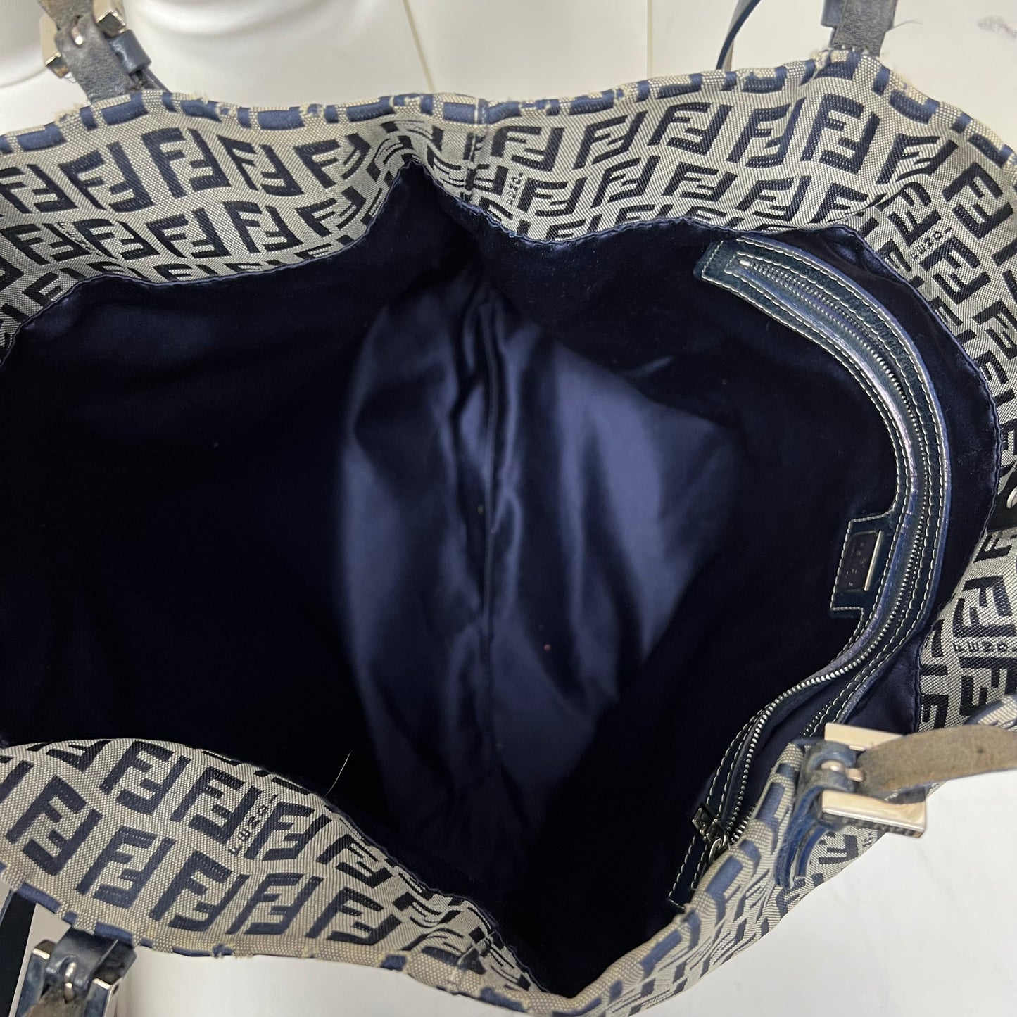 Fendi Blue Monogram Tote Bag