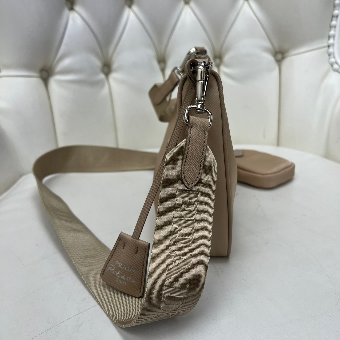 Prada Re-Edition 2005 Re-Nylon bag in Tan