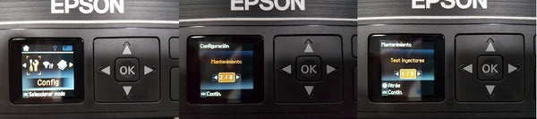 Test de inyectores en impresoras Epson con LCD
