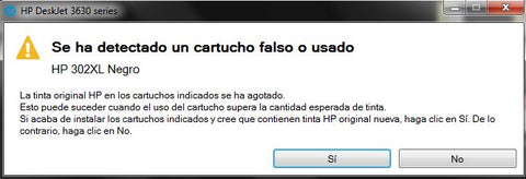 El uso del cartucho HP 302 supera la cantidad esperada de tinta