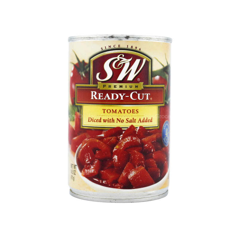 S&W Premium Ready-Cut Diced Tomatoes with No Salt Added 411g