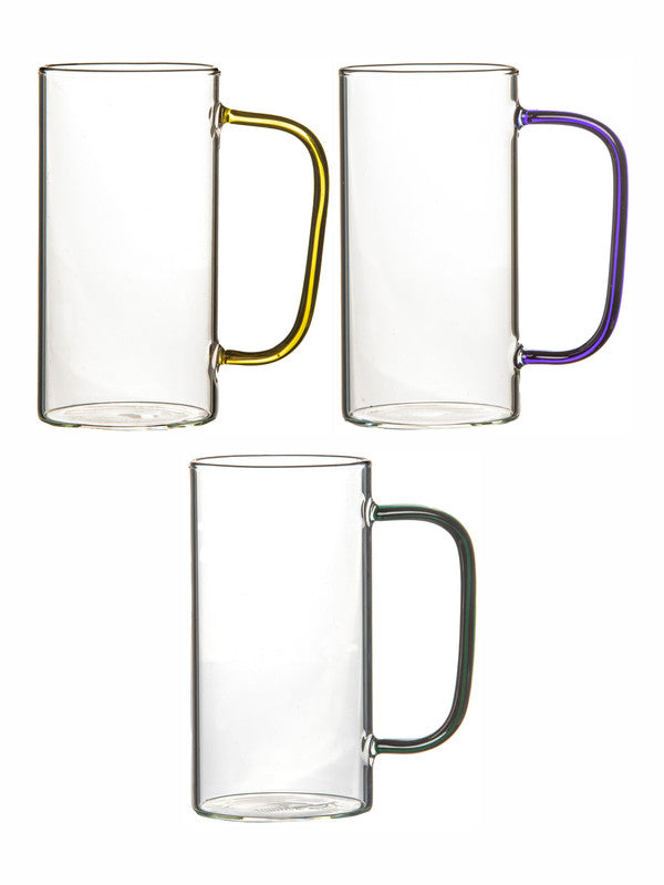 large glass coffee mug with handle