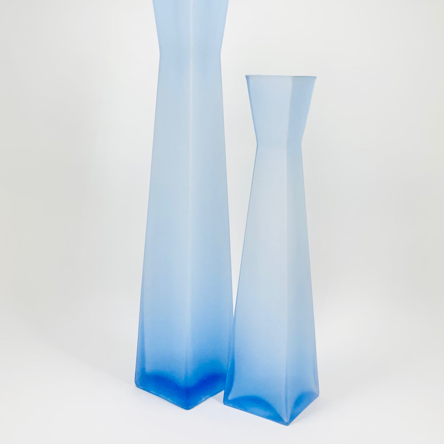 MCM hand made blue satin glass vase