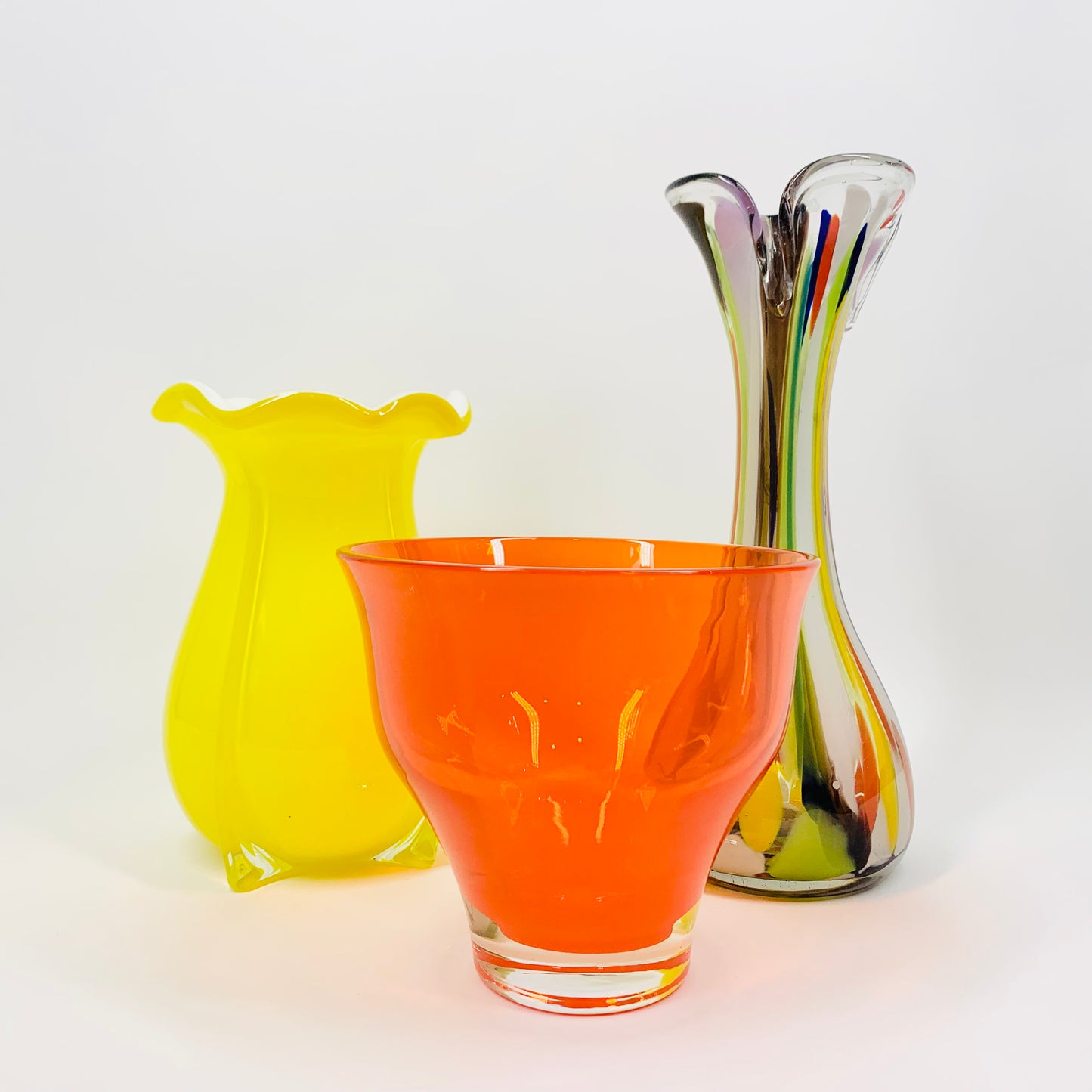 Rare Space Age Riihimaki orange glass bowl by Tamara Aladin