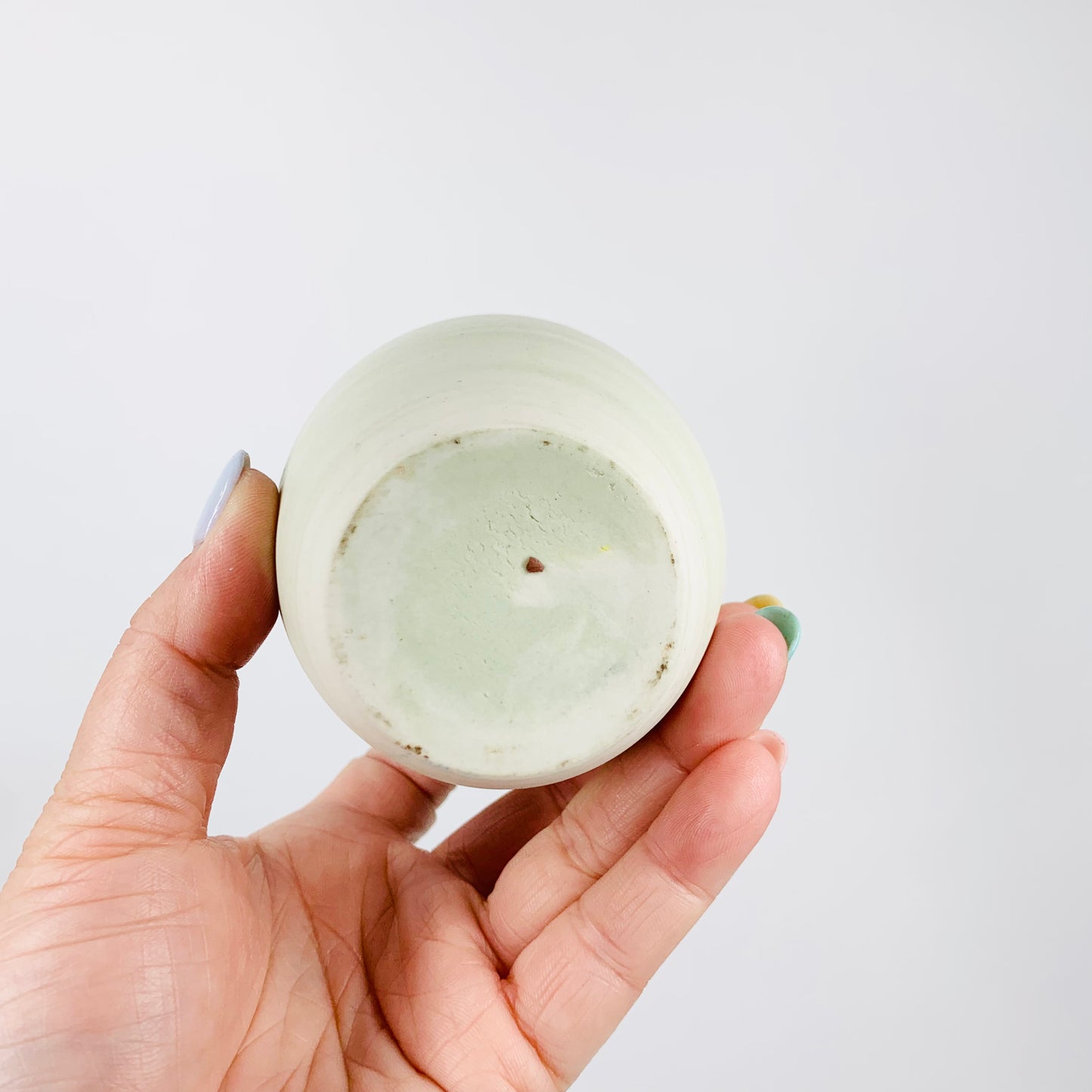 Vintage Japanese hand painted white porcelain mini vase
