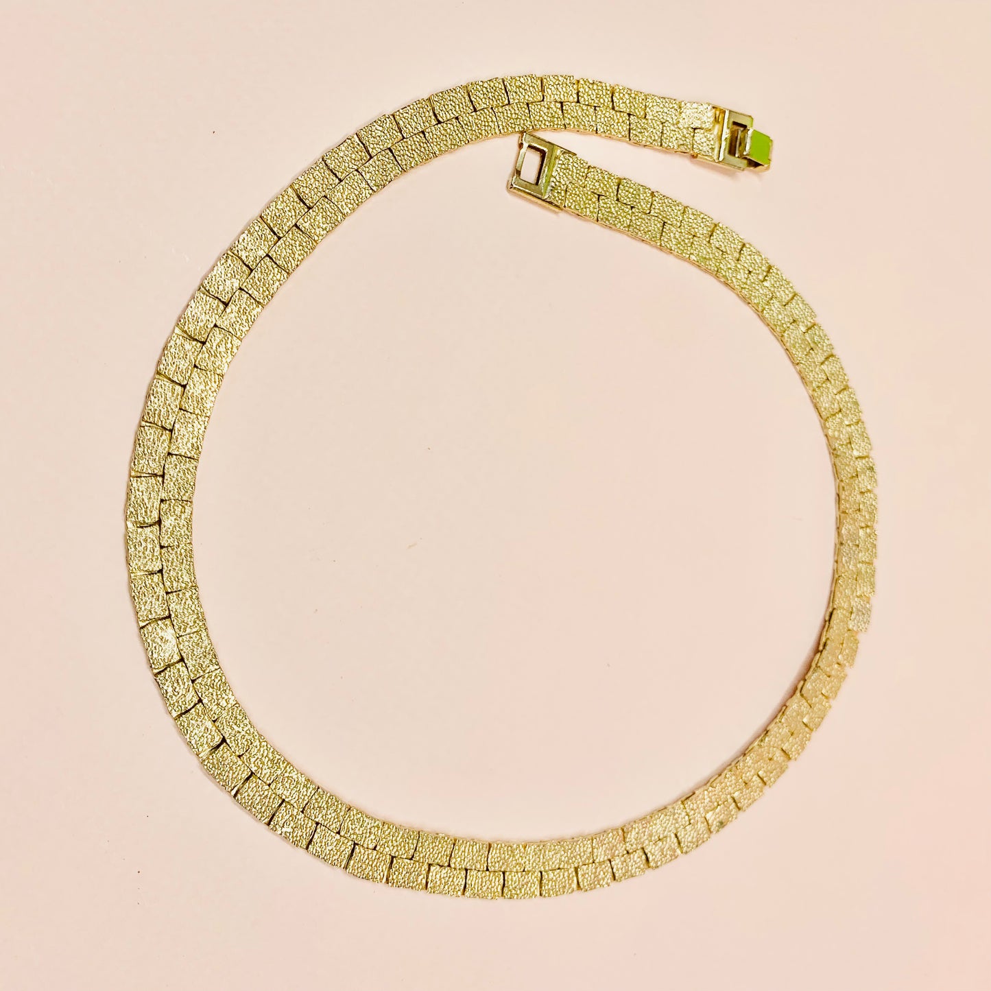 Extremely rare 1970s Anson American wide band triple plated gold necklace