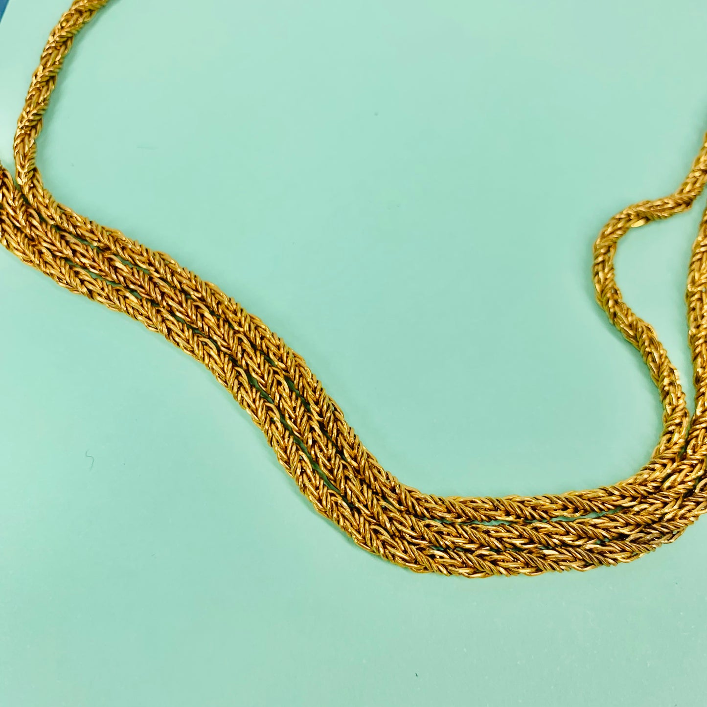 Extremely rare 50s rolled rose gold 3 strands necklace