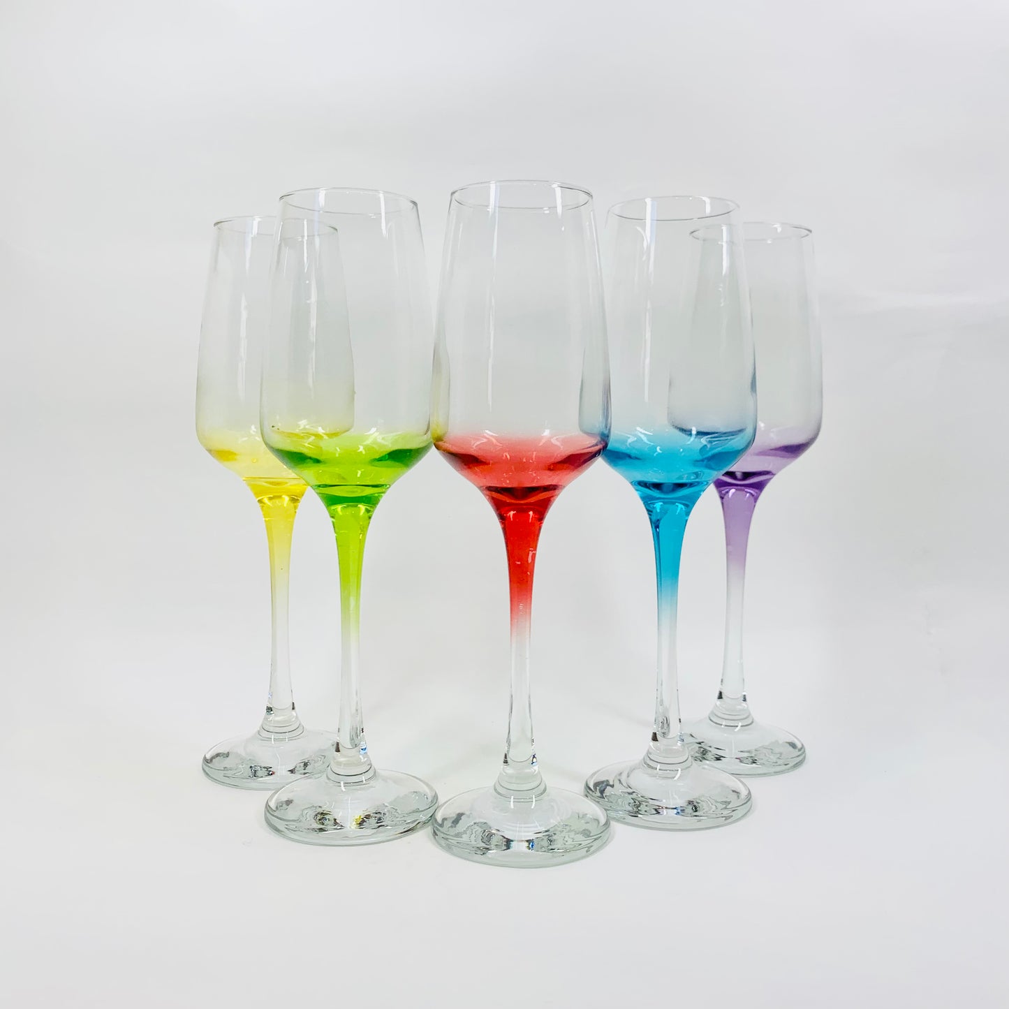 1970s flashed harlequin glass champagne flutes