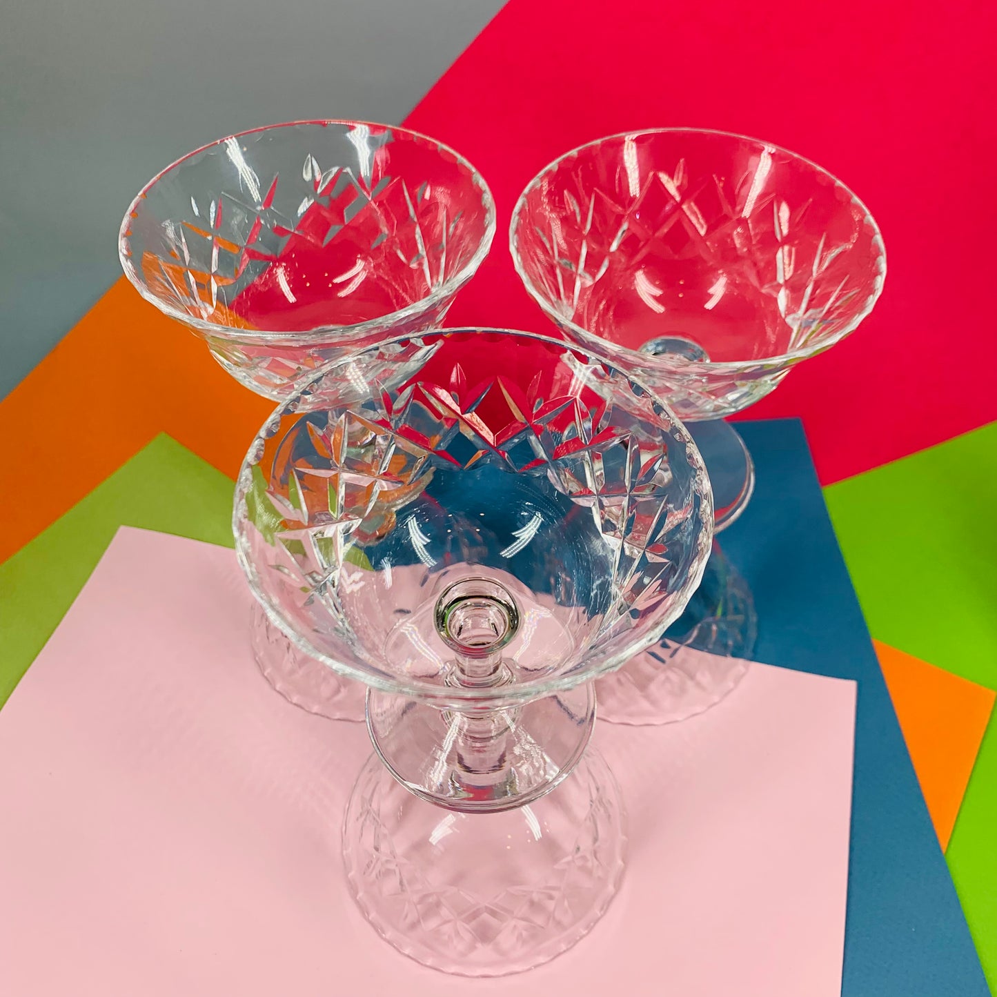 Vintage Webb cut crystal coupe/dessert bowls