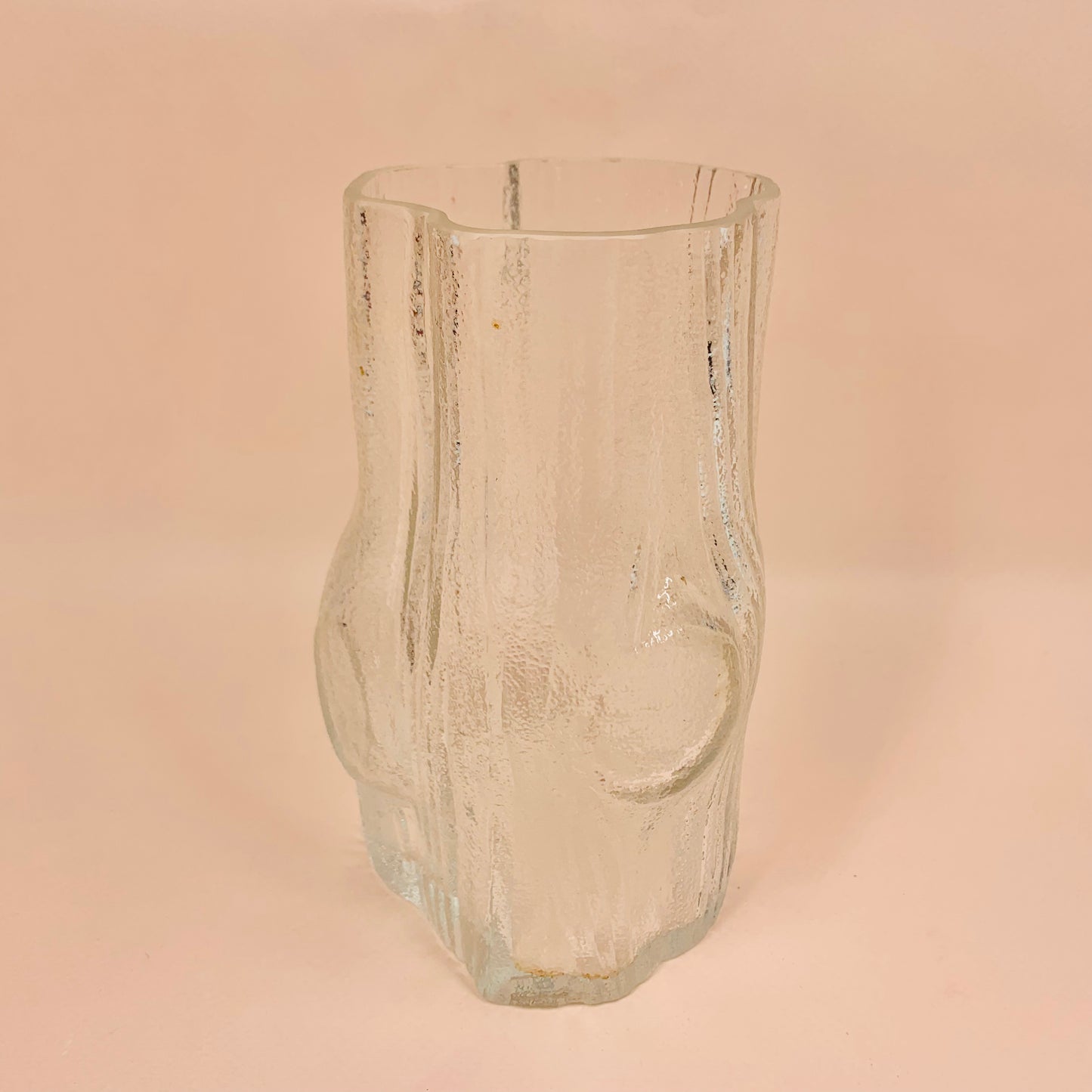 MCM Scandinavian clear bark glass vase